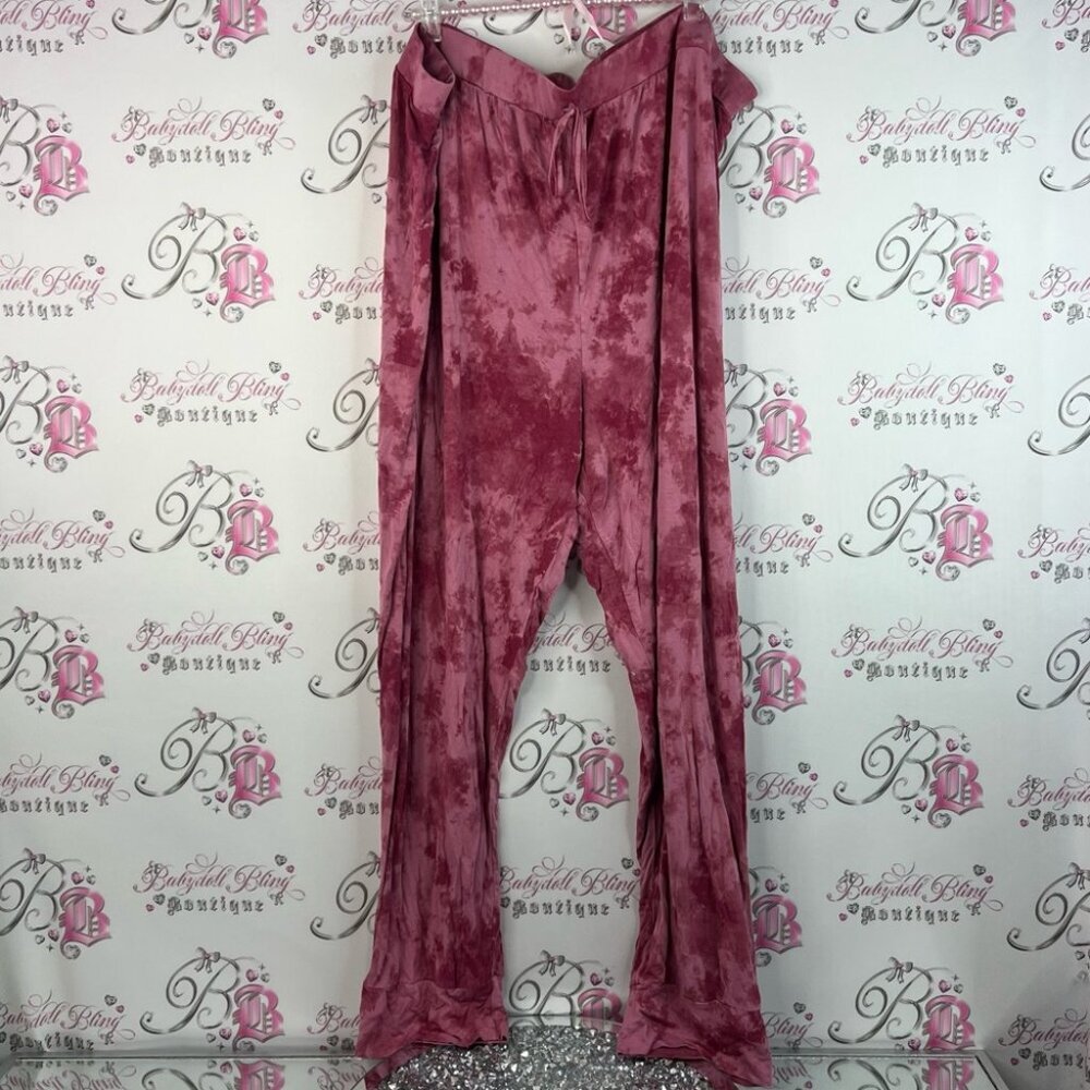 Tivoglio pants tie dye stretchy soft lounge pj pink Dusty Rose Lounge Pants